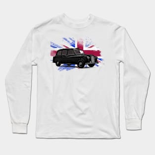 London Black Cab United Kingdom Print Long Sleeve T-Shirt